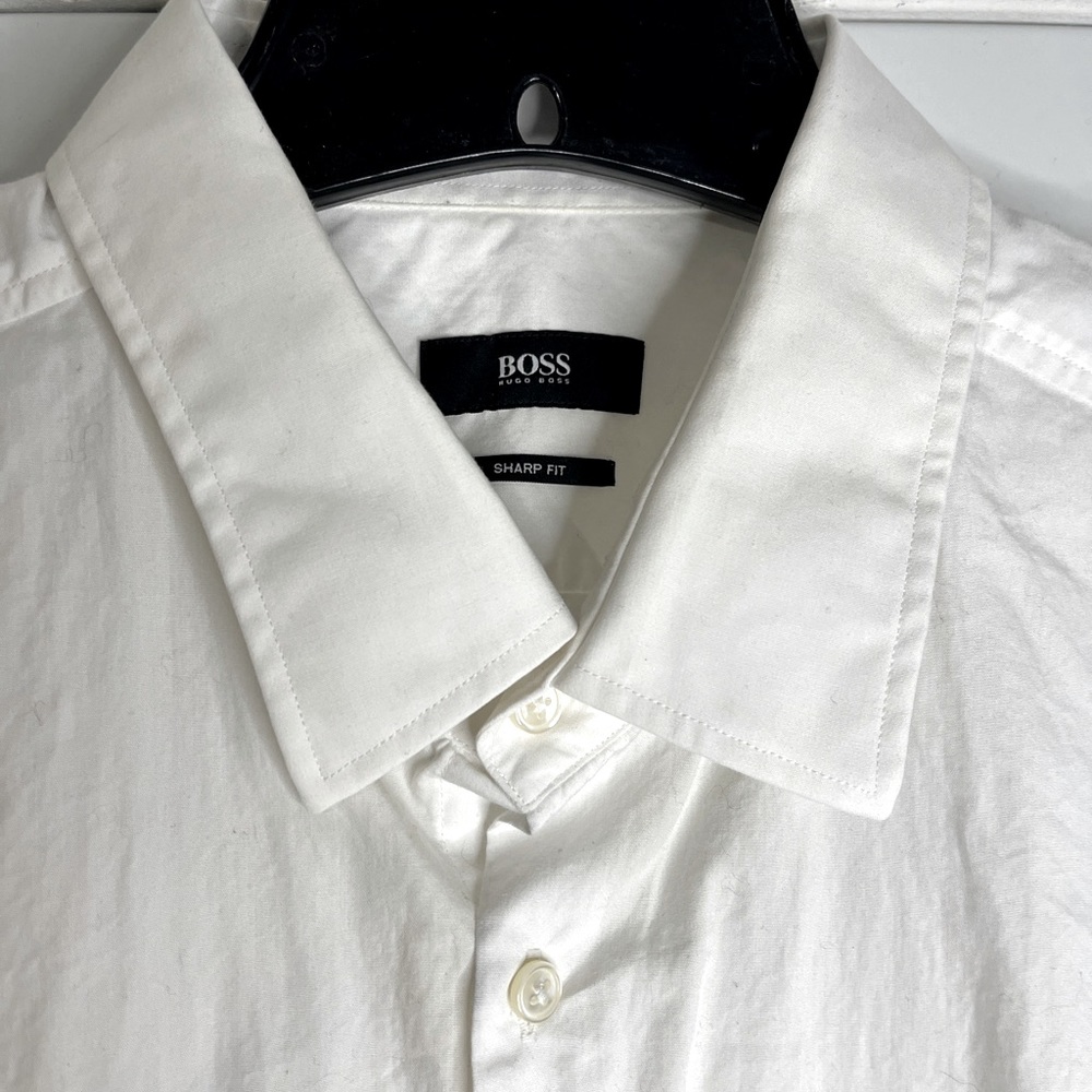 Hugo boss white long sleeve shirt